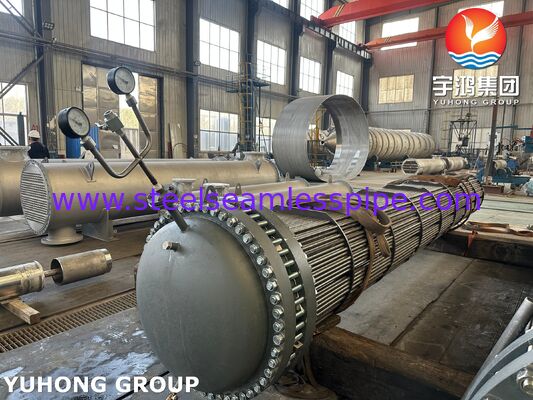 ASME SA179 أنابيب على شكل U محول حرارة أنابيب حزمة بما في ذلك ASME SA516 Gr70N صفيحة أنابيب لنقل الحرارة الصناعية