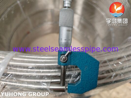 ASTM A269 TP316L الأنبوب الملفوف المشمس الساطع من الفولاذ المقاوم للصدأ لتطبيقات السوائل الصناعية
