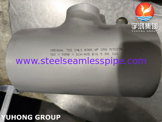 ASTM B366 C276 BW متساوية وغير متساوية TEE مقاومة عالية للتآكل Hastelloy C276 Butt weld Tube Fitting