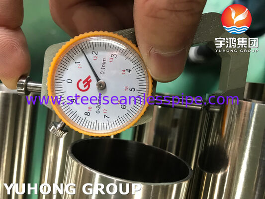 320 / 240 Grit ASTM A269 TP304L الأنبوب المشمس الساطع من الفولاذ المقاوم للصدأ للتطبيق الصحي