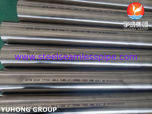 أنابيب خالية من اللحام من الفولاذ المقاوم للصدأ ASTM A269 TP304