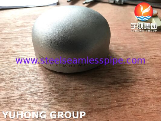 تركيبات لحام بعقب كاب B16.9 ASTM A403 WP304L مبادل حراري للمكثفات