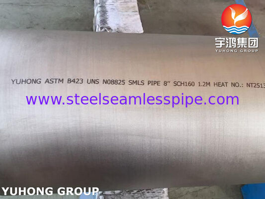 ASTM B423 UNS N08825 Incoloy 825 النيكل سبيكة الفولاذ أنبوب قطر كبير بلا مسام، مقاوم لدرجات الحرارة العالية، الحمض عالية التركيز