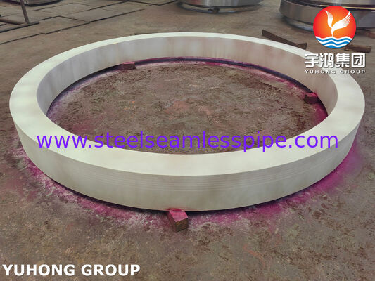 ASME SB171 C70600 حلقة نيكل النحاس الثقيلة لمبادل الحرارة الكبير أوراق الأنابيب والقشرة الاتصال مع OD 1464mm x ID 1277mm x 132mm