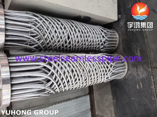 مجموعة أنابيب الجرح الحلزونية المصنوعة من الفولاذ المقاوم للصدأ ASME SA213 TP304/316L حزمة مبادل حراري عالي الكفاءة للتطبيقات المبردة والكيميائية