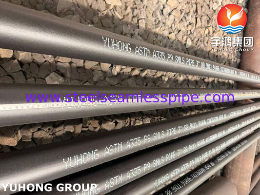 ASTM A335 ASME SA335 P9 أنابيب الفولاذ غير الملحومة المقاومة للانزلاق عالية درجة الحرارة لشركة البتروكيماويات ومورد توليد الطاقة