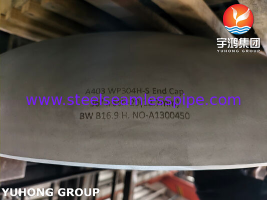 ASME SA403 / ASTM A403 WP304H الغطاء النهائي ASME B16.9 أدوات أنابيب الصلب المقاوم للصدأ