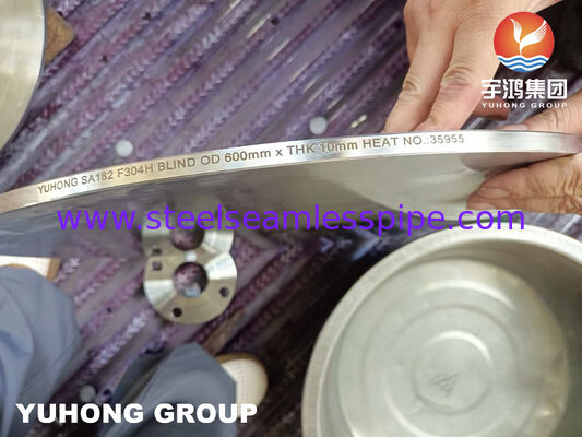 لوحة عمياء من الفولاذ المقاوم للصدأ ASTM A182 F304H مزورة / وجه مسطح شفة