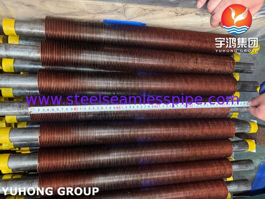 أنابيب ذات زعانف مدمجة ASTM A106 Gr.B مع زعانف نحاسية CU-T2 لمبردات الهواء