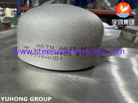 ASTM A815 WPS31803 غطاء أنابيب الفولاذ المقاوم للصدأ مزدوج غطاء 2205 أدوات الأنبوب غطاء نهاية