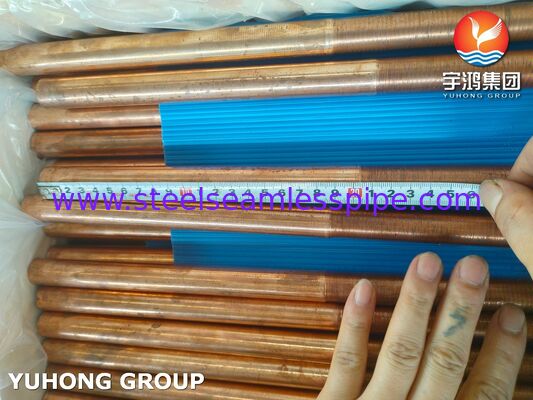ASTM B111 C12200 أنبوب ناعم من النحاس الفوسفور غير المأكسدة لمكثف المبادل الحراري