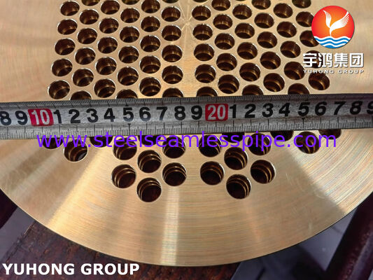 صفحة أنابيب ASME SB171 C46400 لمبادل الحرارة ومبرد الهواء ووعاء الضغط
