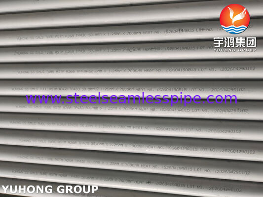 ASTM A268 TP430 ، UNS S43000 الأنبوب الخالي من اللحام من الفولاذ المقاوم للصدأ لأنبوب المبادل الحراري