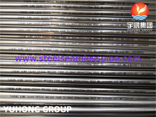 أنبوب مقايض الحرارة من الفولاذ المقاوم للصدأ أنبوب محمود من الفولاذ المقاوم للصدأ ASTM A249 TP304 TP304L مع الأداء العالي ، المخلل ، المحلاة ، النهاية السهلة