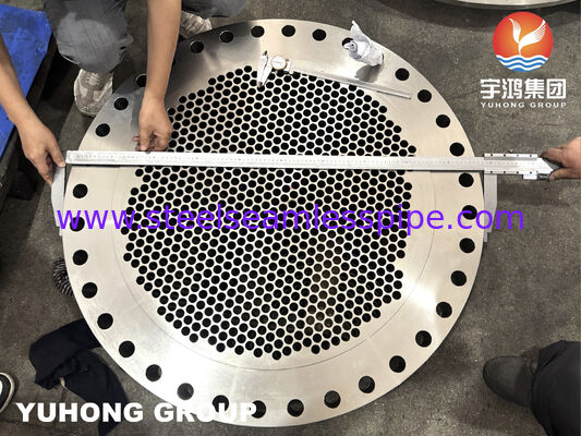 ASTM A182 F316L أوراق أنابيب مزورة من الفولاذ المقاوم للصدأ مع ثقوب أنابيب معدة بدقة لمبادلات الحرارة