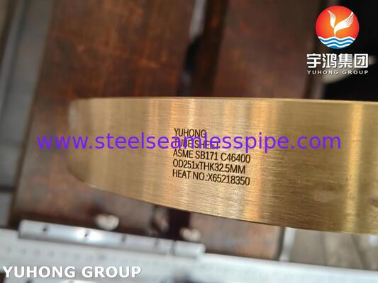 ASME SB171 C46400 Copper Alloy Tubesheet for Shell and Tube Heat Exchanger