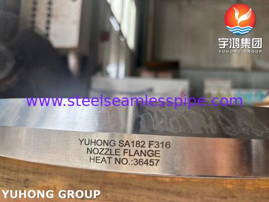 ASME SA182 F316L فلنج من الفولاذ المقاوم للصدأ فلنج الفوهة المقلدة لأوعية الضغط
