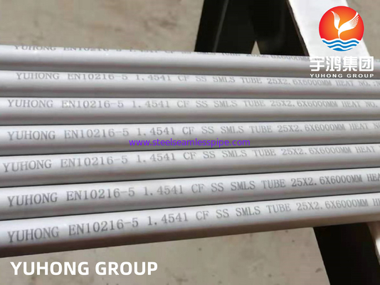 EN10216-5 1.4541 / TP321 / TP321H / 12X18H10T الأنبوب الخام من الفولاذ المقاوم للصدأ