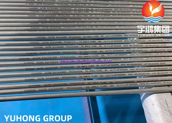 أنبوب غير ملحوم من الفولاذ المقاوم للصدأ مخلل وملدن ASTM A269 / ASME SA269 TP316L الحجم: 10 * 0.65 * 6000mm