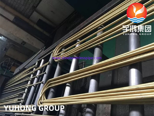 ASTM B111 UNS C68700 الألومنيوم النحاس أنبوب U ثني أنبوب مبادل الحرارة أنبوب