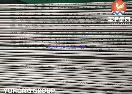 أيه إس إم إي SA213 TP304، 1.4301، S30400 أنابيب بلا خيوط من الفولاذ المقاوم للصدأ لمبادلات الحرارة