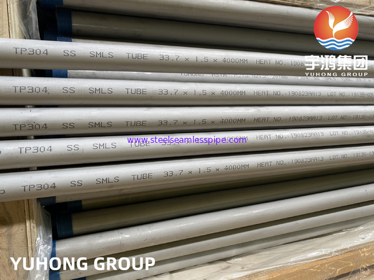 ASTM A213 TP304 / TP304L أنبوب بلا خيوط من الفولاذ المقاوم للصدأ لمبادل الحرارة