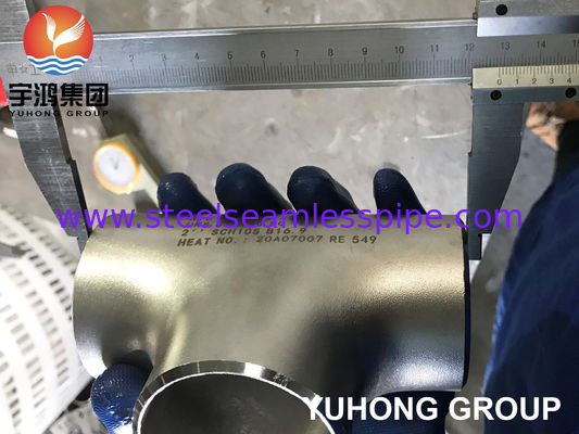 ASTM A815 S32750 Super Duplex الفولاذ المقاوم للصدأ متساوية Tee مع القدرة على خدمة الكلور