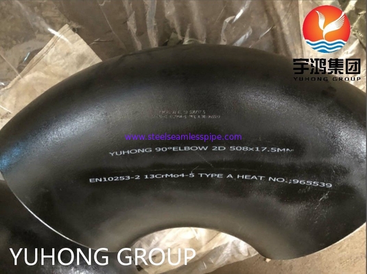 EN10253-2 13CRMO4-5 Type-A الكربون الصلب 90 درجة الكوع الأسود الطلاء بعقب اللحام تركيب الأنابيب