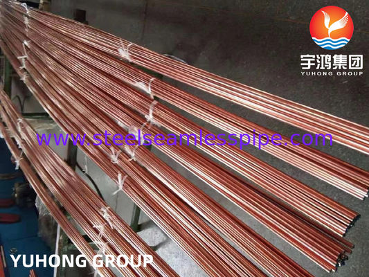ASTM B111 / ASME SB111 TP2 UNS C12200 DHP أنبوب النحاس أنبوب مبادل حراري غير ملحوم