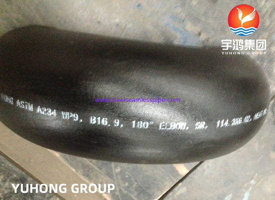 ASTM A234 WP9 180 درجة العودة الكوع سبائك الفولاذ Buttweld تركيب