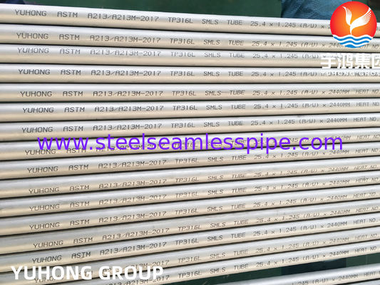 ASTM A213 TP316L S31603 SUS316L أنبوب مبادل الحرارة السلس من الفولاذ المقاوم للصدأ