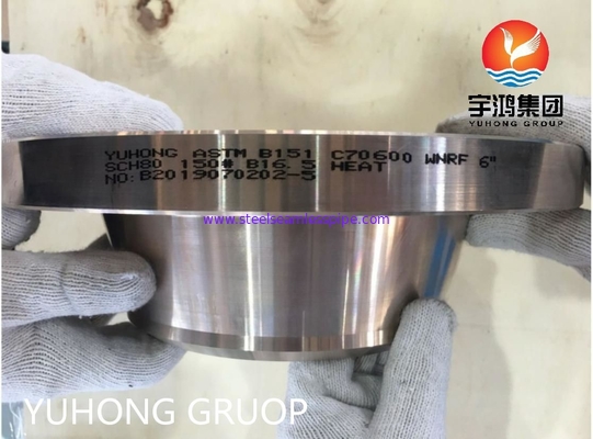 ASTM B151 C70600 Cu-Ni 90/10 حواف مزورة من النحاس والنيكل WN RF Flange