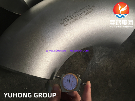 ASTM A403 WP347H 90 درجة الكوع الفولاذ المقاوم للصدأ Buttweld التركيب ASME B16.9
