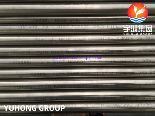 ASTM B167 ، ASME SB167 Inconel 601 UNS N06601 أنابيب بلا خيوط من الفولاذ اللاصق من النيكل