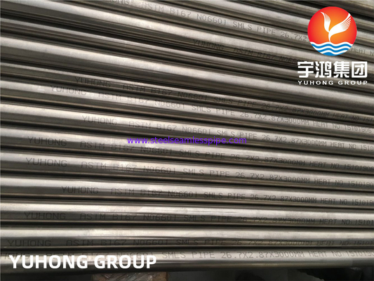 ASTM B167 ، ASME SB167 Inconel 601 UNS N06601 أنابيب بلا خيوط من الفولاذ اللاصق من النيكل