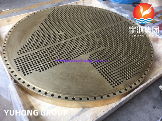 ASTM B171 C46400 / C44300 صفيحة أنابيب سبيكة نحاسية مبادلة حرارة صفيحة أنابيب