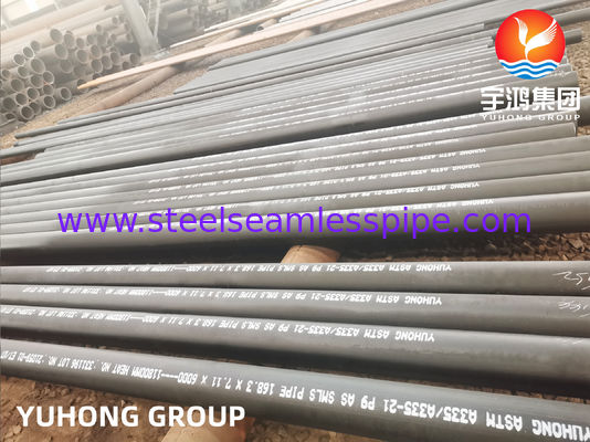 P9 سبائك الصلب غير الملحومة الأنابيب ASTM A335 / ASME SA335 طلاء أسود