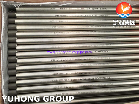 أنابيب سبائك التيتانيوم ASME SB338 / ASTM A338 GR.7 أنابيب غير ملحومة