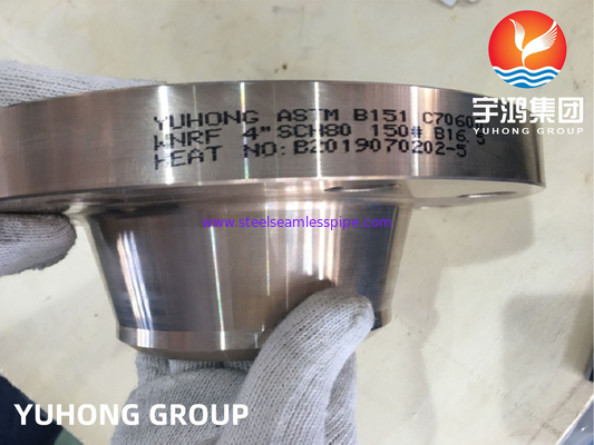 ASTM B151 C70600 Cu-Ni 90/10 حواف مزورة من النحاس والنيكل WN RF Flange