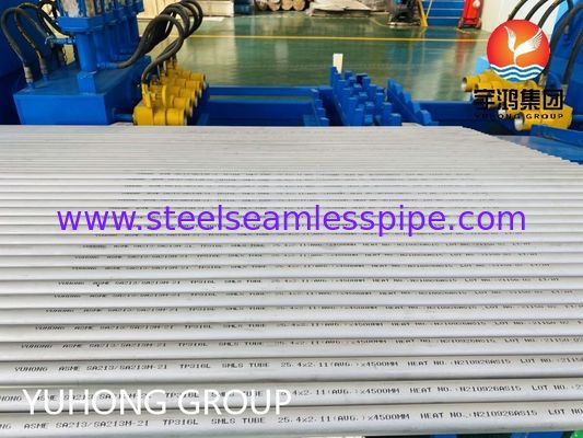 أنبوب سلس من الفولاذ المقاوم للصدأ ASME SA213 TP316L المقاوم للتآكل للمراجل والمبادلات الحرارية بحجم مخصص