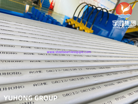 ASME SA213 ، ASTM A213 TP316L 3/4 &quot; 16 BWG 20 FT ، أنبوب مبادل الحرارة ، اختبار هيدروستاتيكي بنسبة 100٪ ، اختبار تيار إيدي بنسبة 100٪