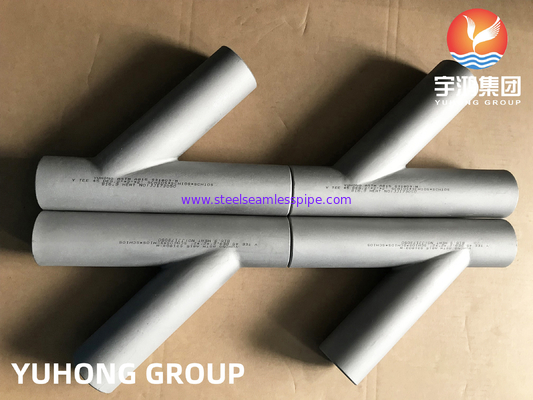 الصلب المزدوج ASTM A815 S31803 ، الشكل Y Tee ، إصلاح أنابيب الصلح المؤخرة B16.9