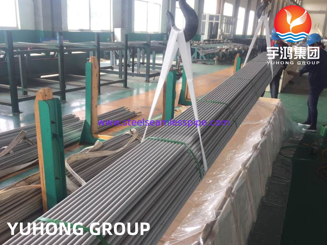 أنبوب بلا مسام من الفولاذ المقاوم للصدأ ASTM A 213 TP304/304L ، TP316L ، TP310S ، TP316Ti ، TP321/321H ، TP347 ، TP317 قوة عالية للتطبيق في غلاية التدفئة بمبادل الحرارة