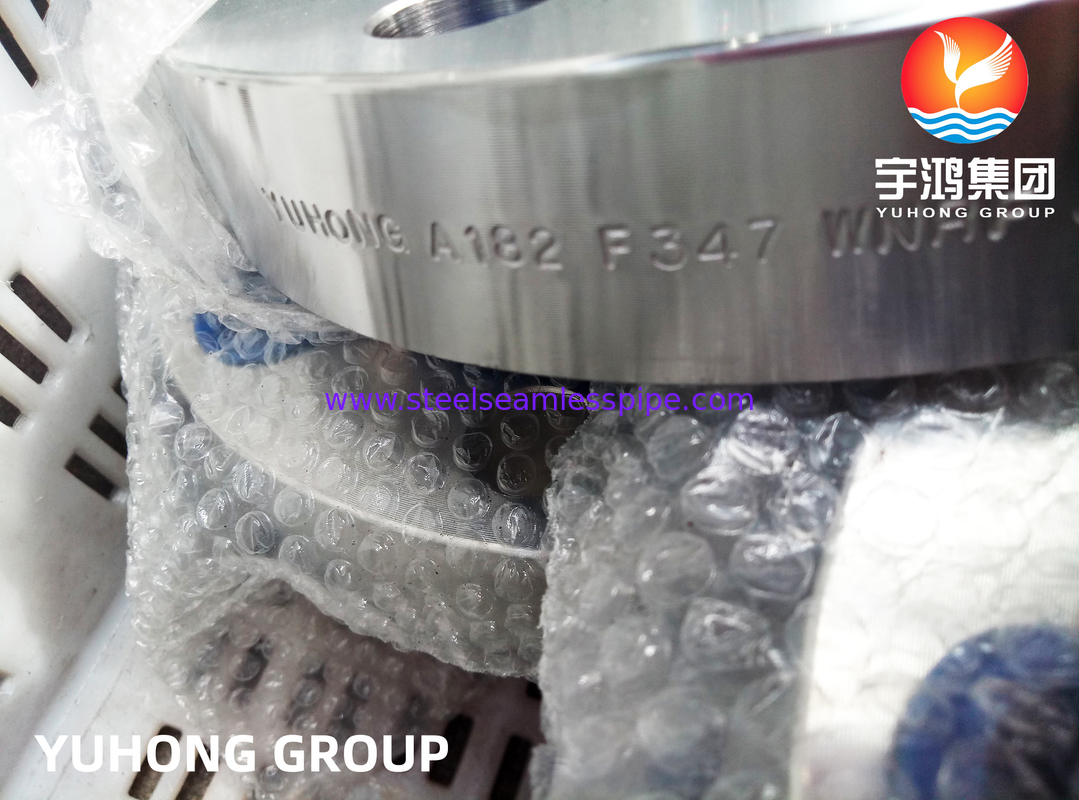 ASTM A182 F347 الفولاذ المقاوم للصدأ لحام رقبة فلنج ، RF / RTJ وجه للتطبيق في درجات الحرارة العالية