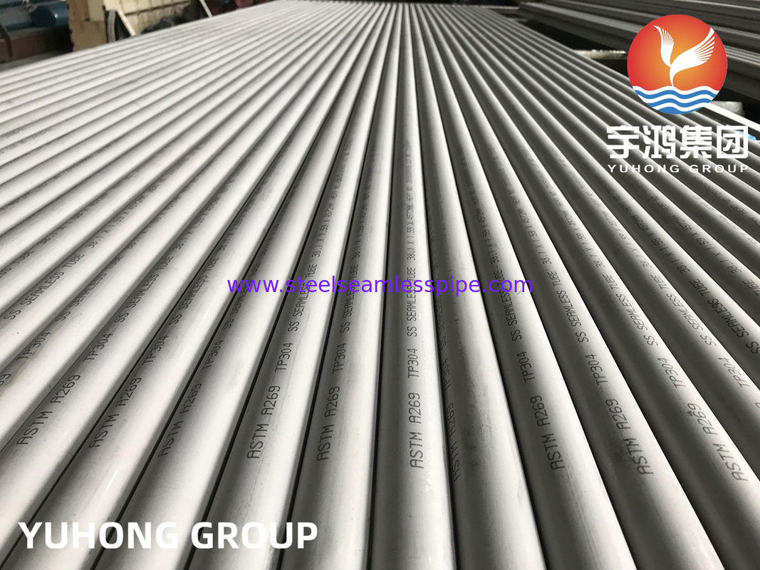أنبوب من الفولاذ المقاوم للصدأ ASTM A269 TP304 غير ملحوم، مخلل وملدن لمبادل حراري مع اختبار PMI