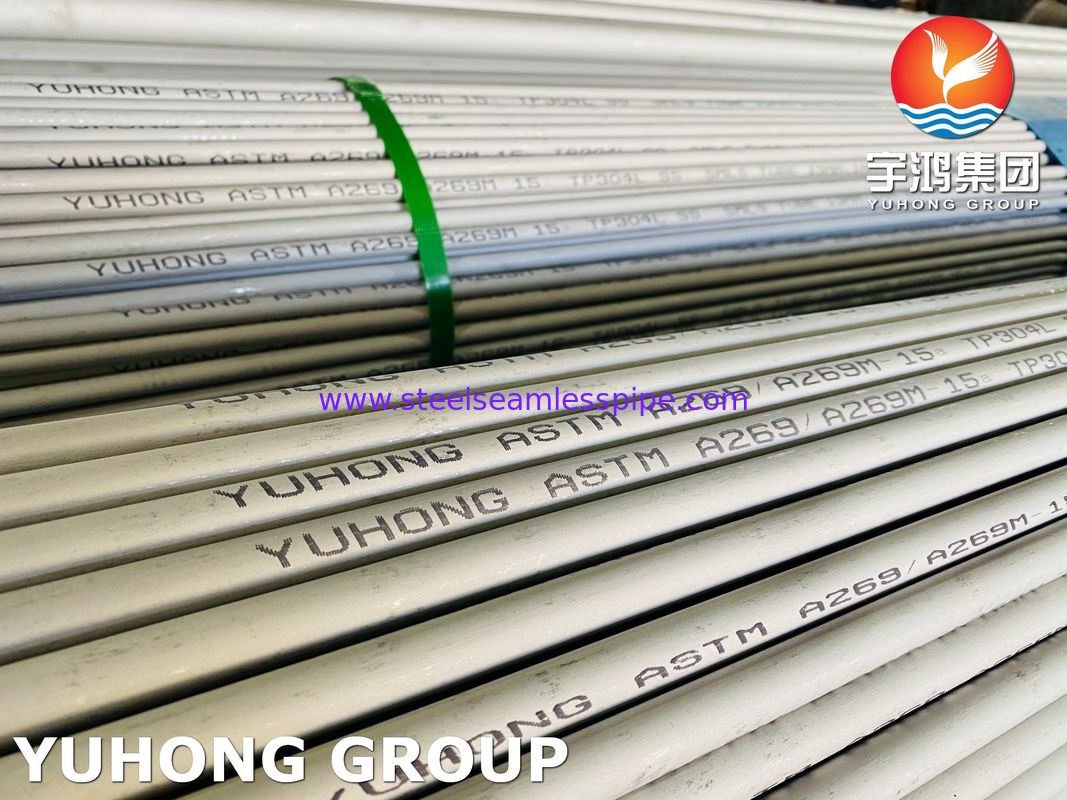 أنبوب غير ملحوم من الفولاذ المقاوم للصدأ ASTM A269 TP304L، مُخلل ومُلدن لمبادل حراري مع اختبار PMI