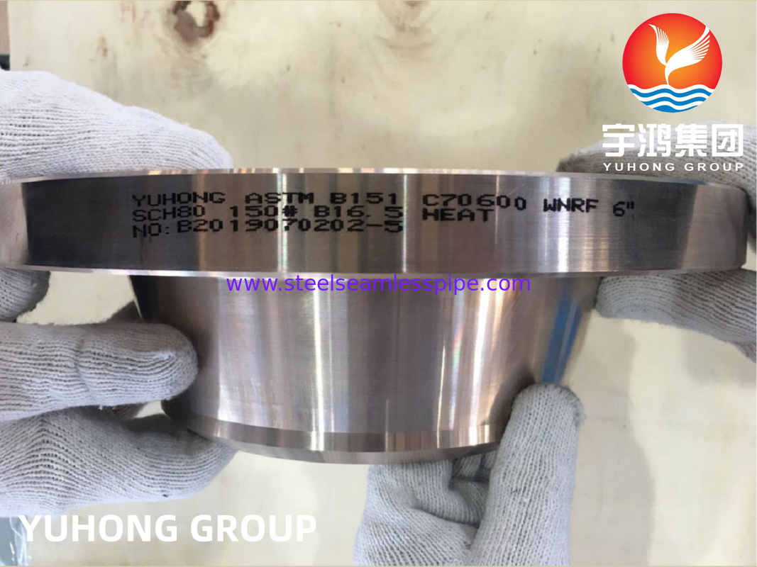 ASTM B151 C70600 2.0872 سبيكة Cu-Ni الصمغية Weldneck Flange RF B16.5