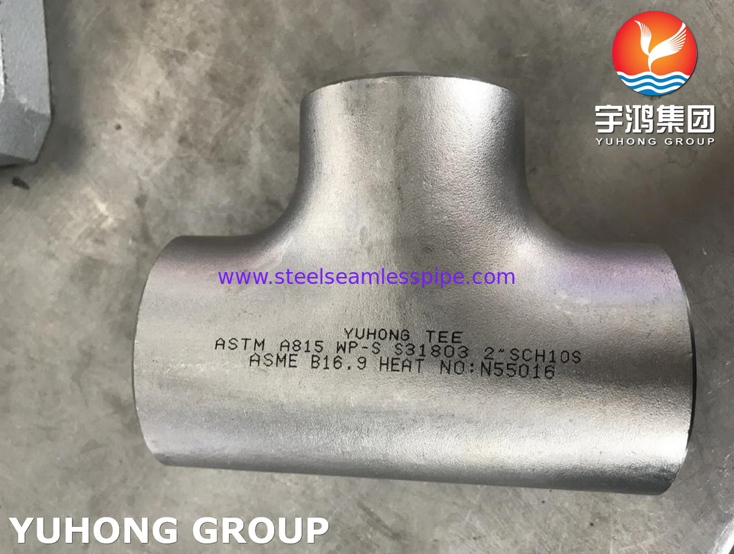 مواسير فولاذية مزدوجة الأنبوب متساوي الإنطلاق ASTM A815 S31803 B16.9 مبادل حراري لزيت الغاز