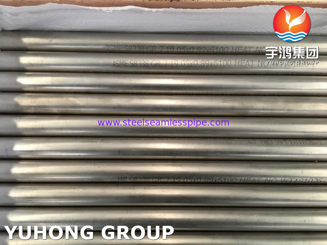 ASTM B338 Gr7 أنابيب سبائك التيتانيوم غير الملحومة والملحومة لمبادل حراري مكثف