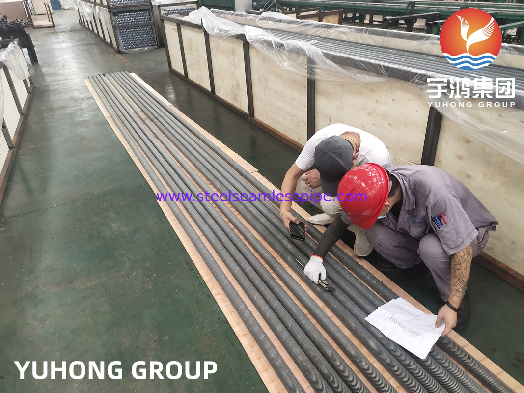 ASTM A213 TP304 أنبوب الزعانف المكبّر للنفط الصناعة المبادلة الحرارية أنبوب تبريد الهواء تطبيق مكثف
